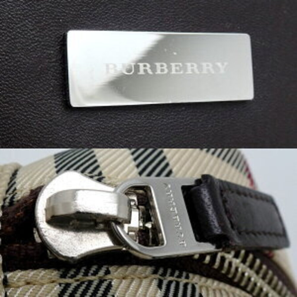 Burberry Nova Check Shoulder Bag Canvas Leather Beige Tan Brown - Picture 6 of 9